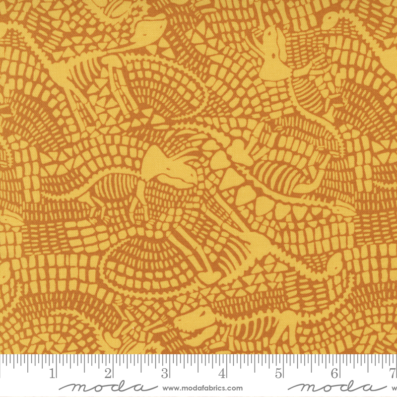 Stomp Stomp Roar Lava - Fossil Dinosaurs Fossil - Fabric