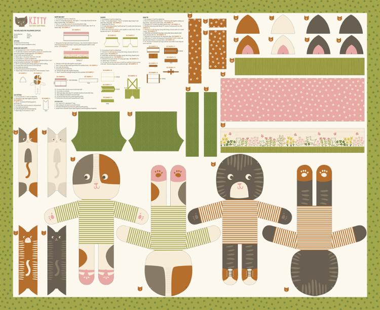 Here Kitty Kitty Panel Multi - Quilt Panel