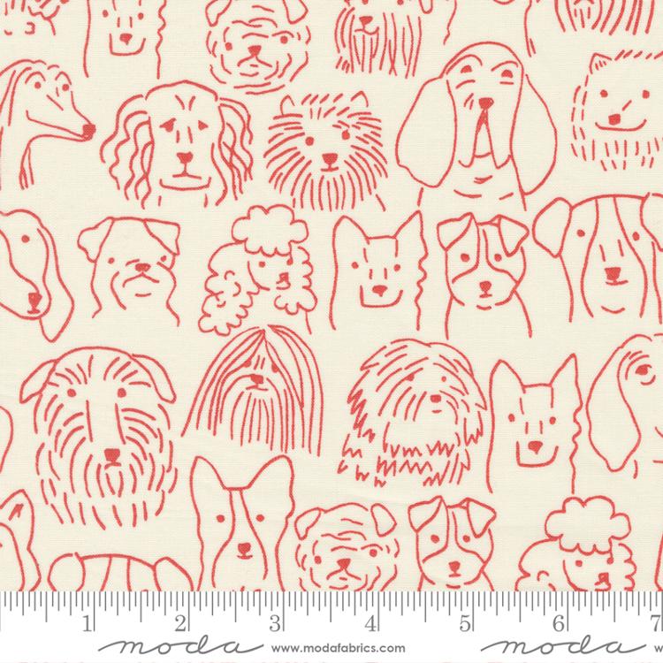 Dog Daze Cream - The Many Faces Novelty Dog - Quilt Fabric
