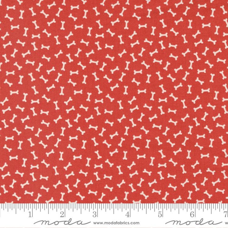 Dog Daze Red - Fetch Blenders Bones - Quilt Fabric