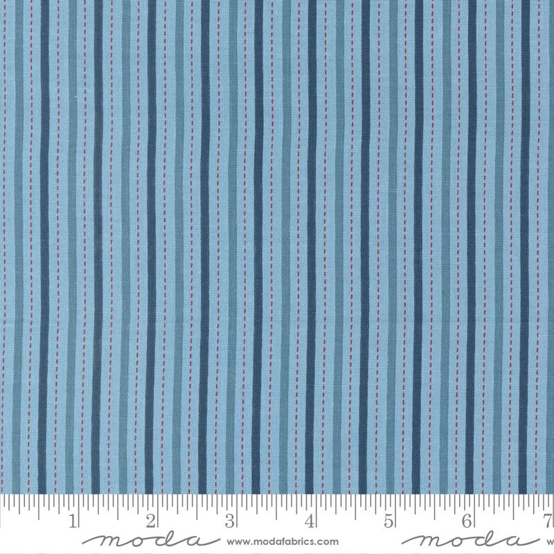 All Star Sports Stripe Sky - Stripes - Quilt Fabric, zoomed in. Select this picture to zoom back out.