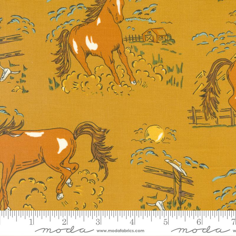 Ponderosa Horses - Saddle - Quilt Fabric
