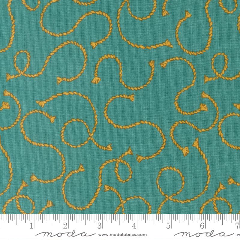 Ponderosa Rope Em -  Turquoise - Quilt Fabric