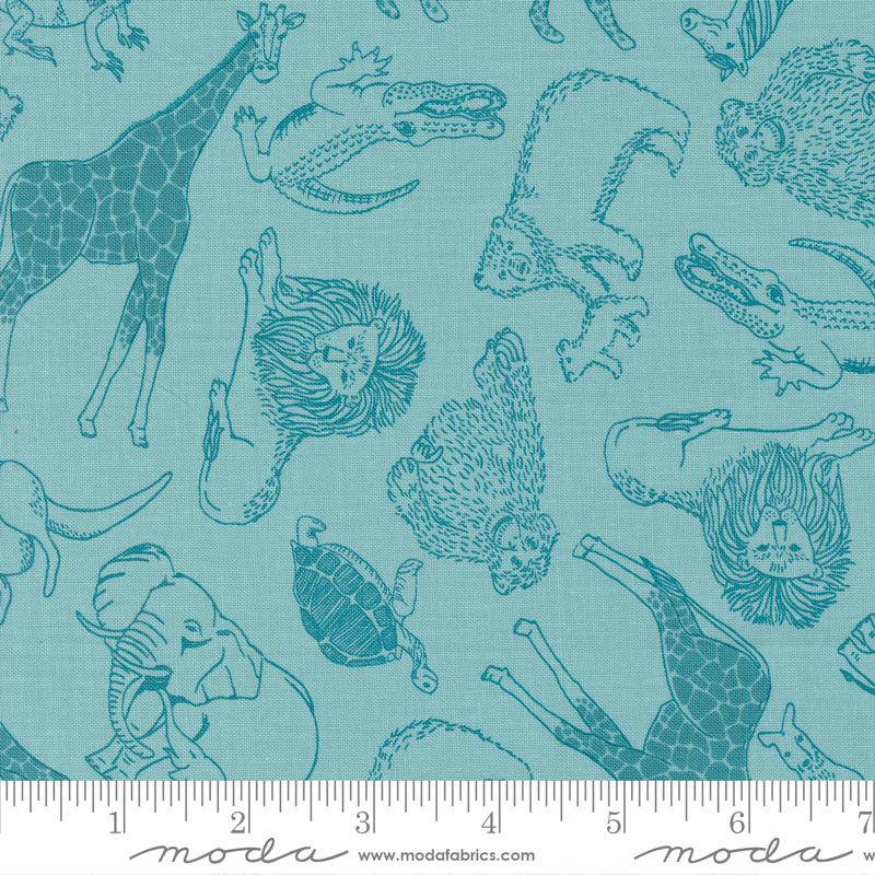Noahs Ark Animal Toss Sky - Quilt Fabric