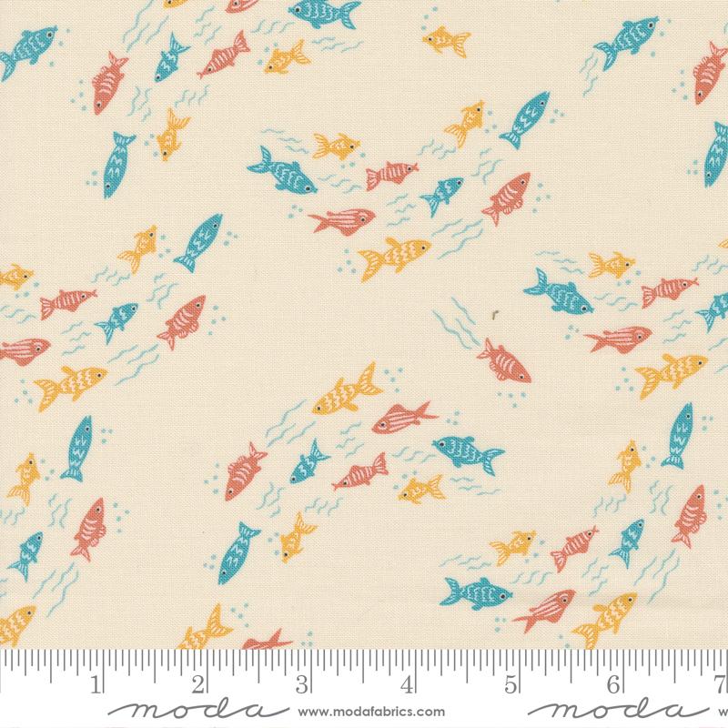 Noahs Ark Fishy Fish Cloud - Quilt Fabric