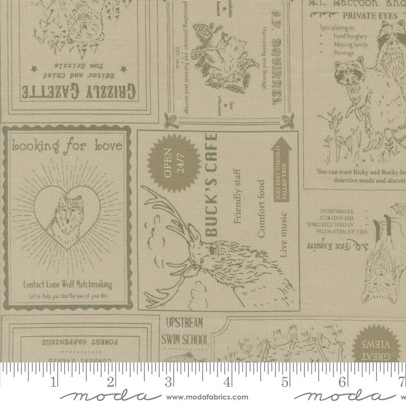 The Great Outdoors Collage - Sand - Quilt Fabric