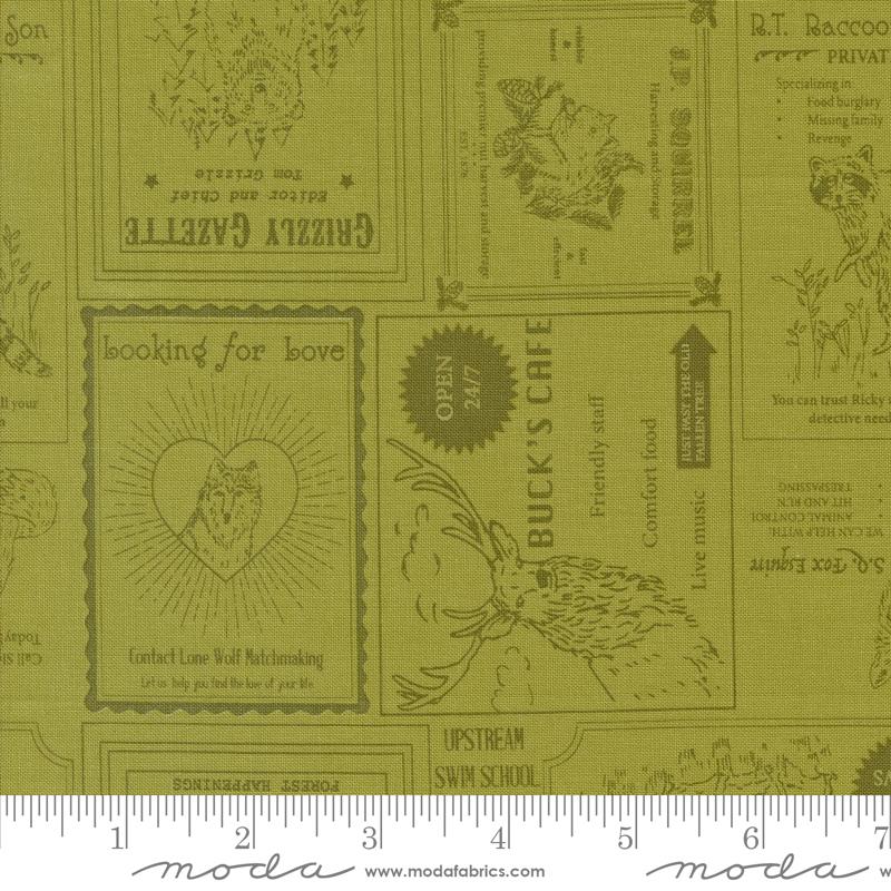 The Great Outdoors Collage - Grass - Quilt Fabric