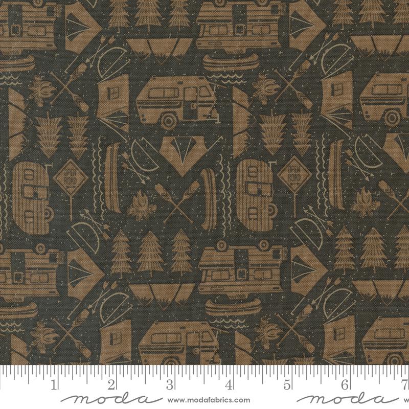 The Great Outdoors Camper - Cabin - Quilt Fabric