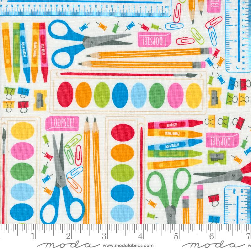 Back To School Supplies - Paper - Quilt Fabric