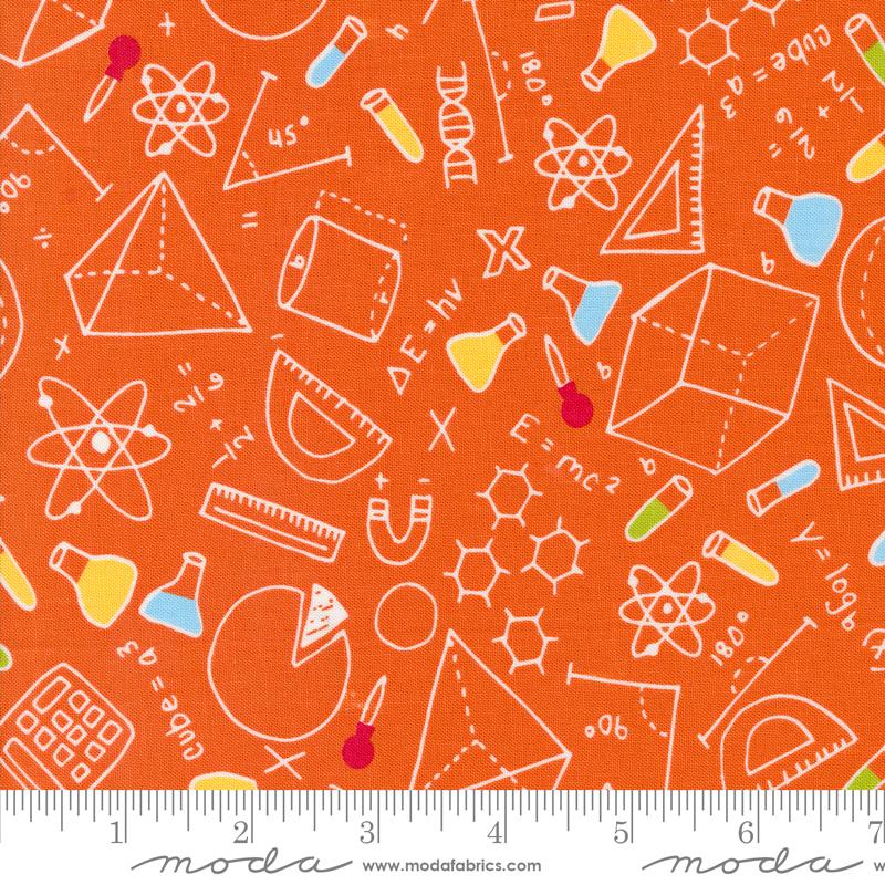 Back To School Science - Orange - Quilt Fabric