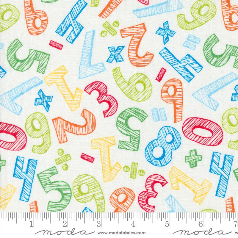 Back To School Numbers - Paper - Quilt Fabric