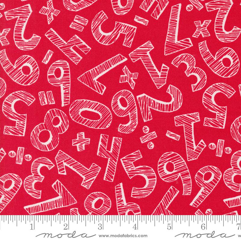 Back To School Numbers - Apple - Quilt Fabric