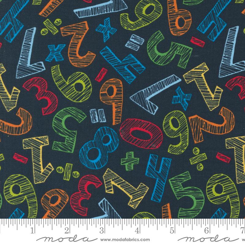 Back To School Numbers - Blackboard - Quilt Fabric