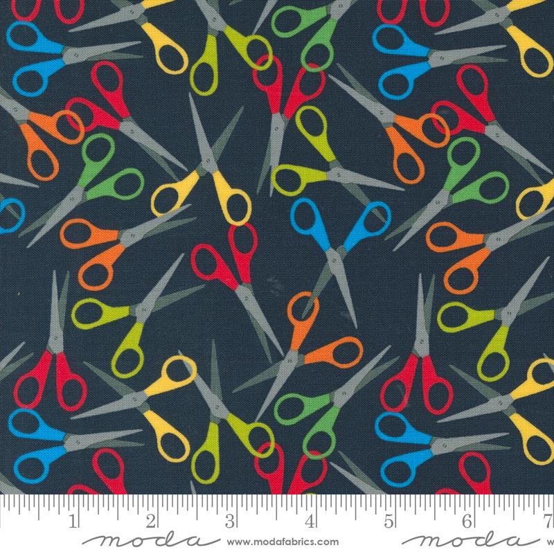 Back To School Scissor - Blackboard - Quilt Fabric