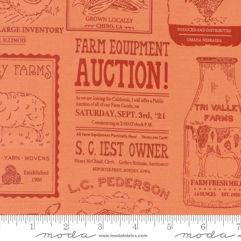 Farmstead Ad - Coral - Quilt Fabric
