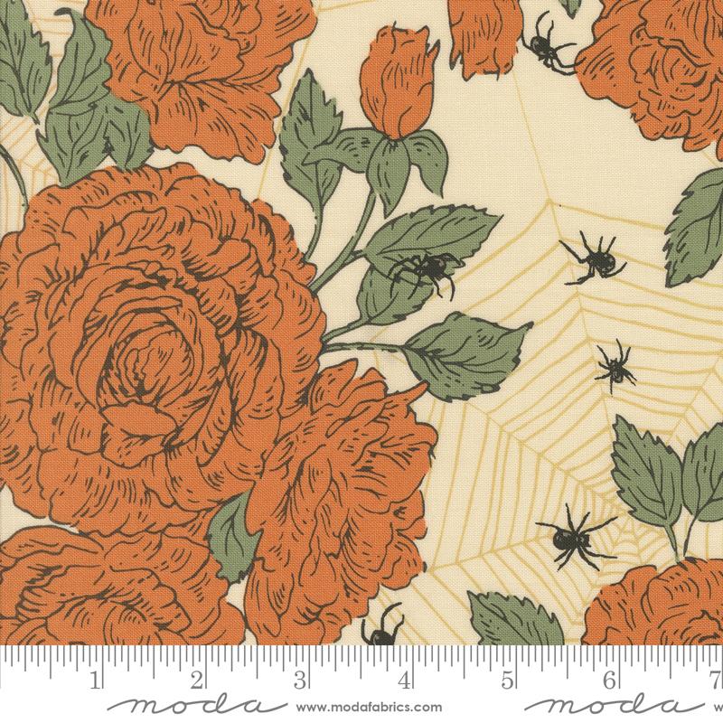 Home Sweet Haunt Roses Bone - Halloween Quilt Fabric