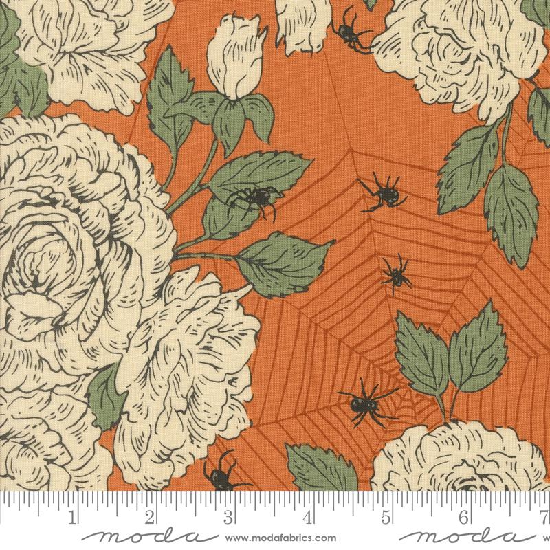 Home Sweet Haunt Roses Pumpkin - Halloween Quilt Fabric