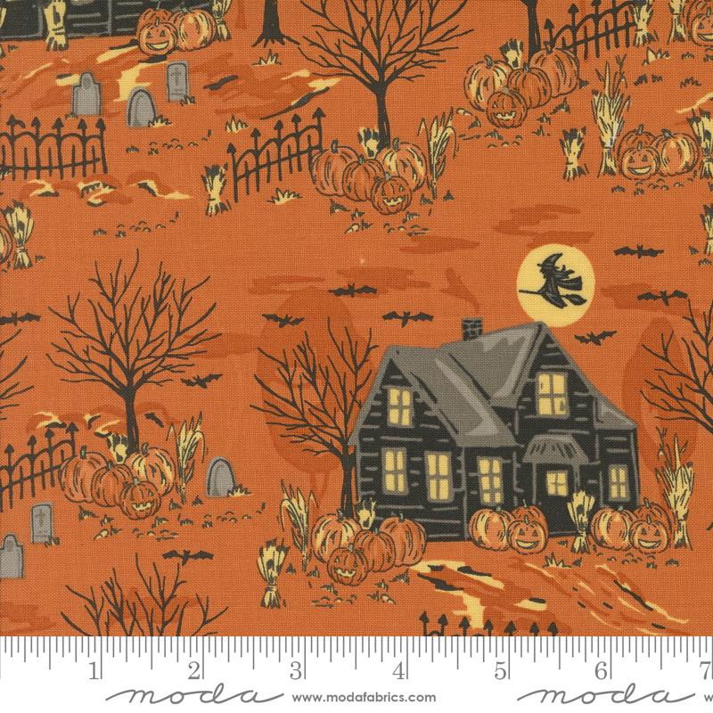 Home Sweet Haunt House Pumpkin - Halloween Quilt Fabric