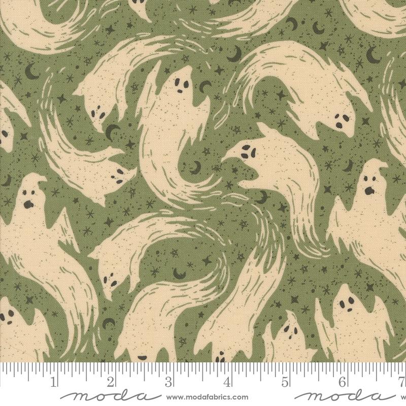 Home Sweet Haunt Ghost Moss - Halloween Quilt Fabric