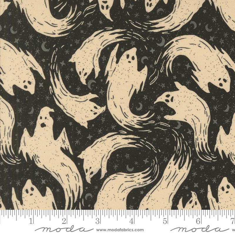 Home Sweet Haunt Ghost Midnight - Halloween Quilt Fabric
