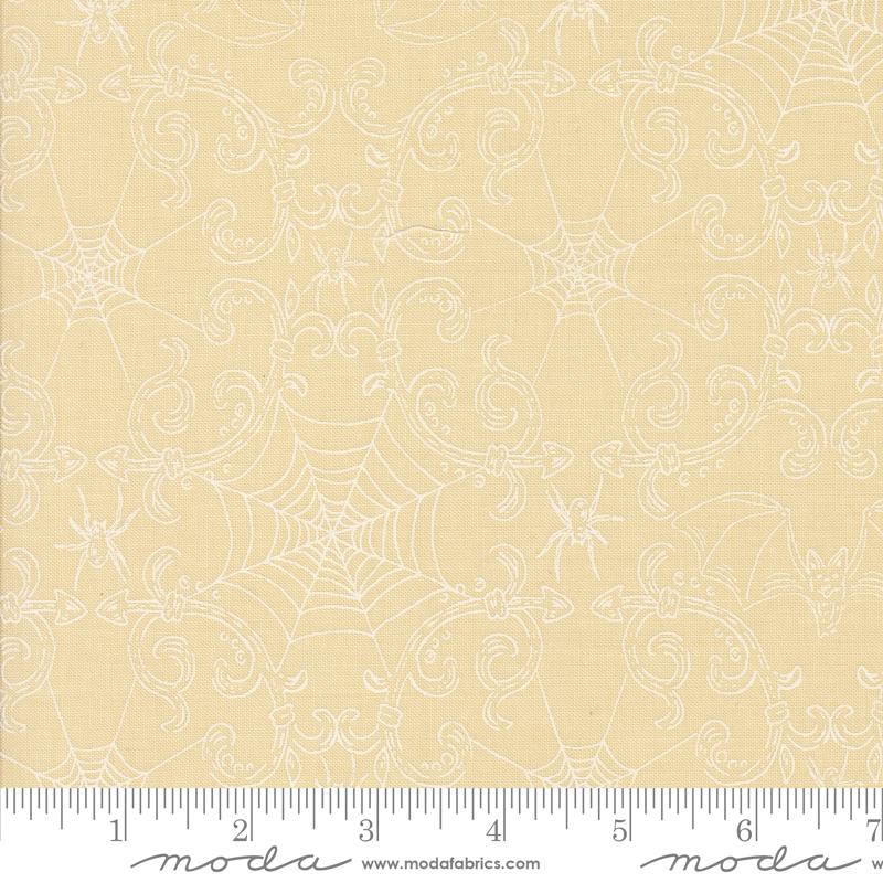 Home Sweet Haunt Webs Bone White - Halloween Quilt Fabric