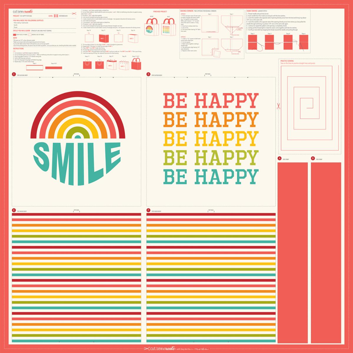 Be Happy Tote Bag - Sewing Kit