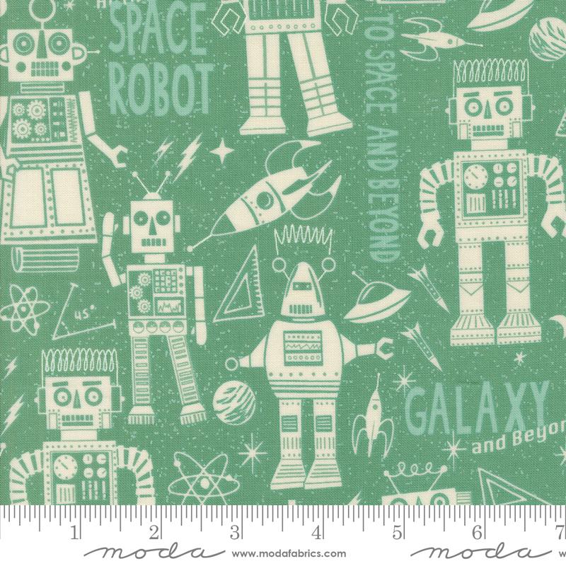 321 Blast Off Robot Neptune - Quilt Fabric
