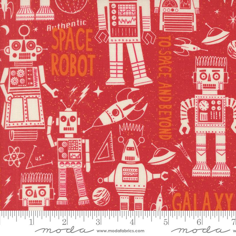 321 Blast Off Robot Mars - Quilt Fabric