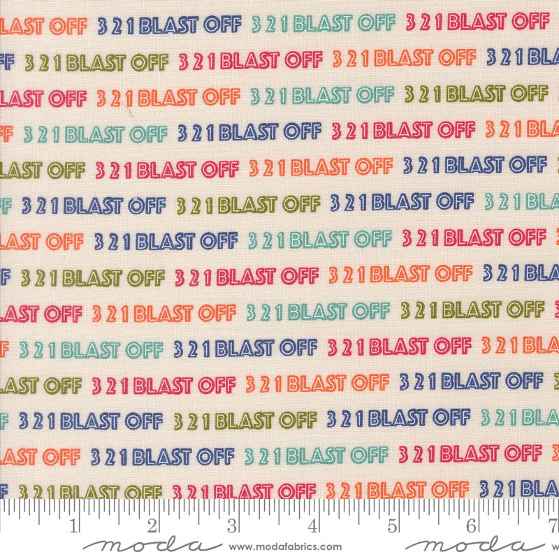321 Blast Off Text Spacesuit - Quilt Fabric