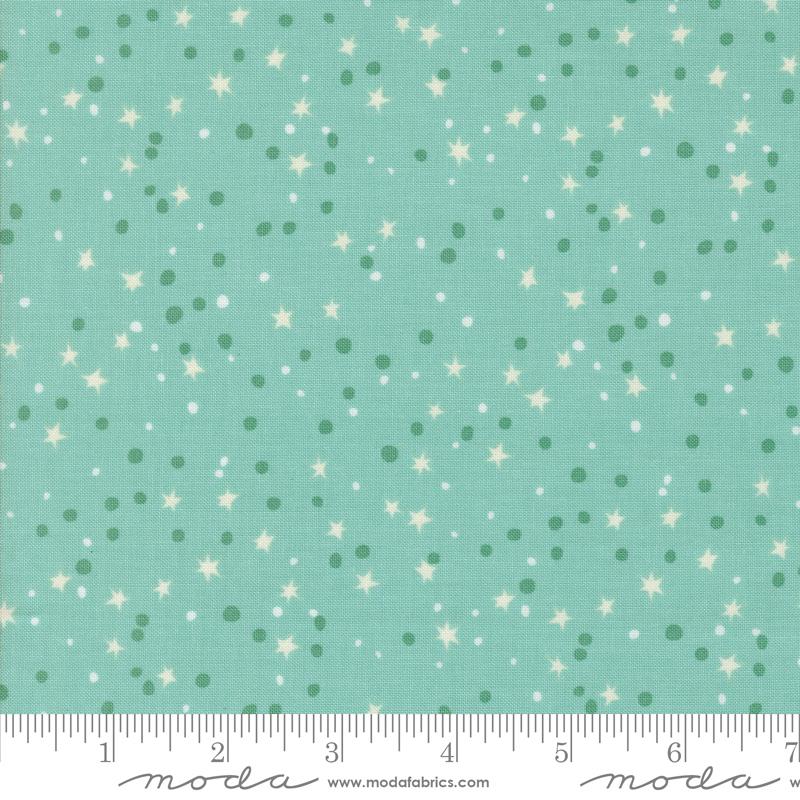 321 Blast Off Stars Blue Nebula - Quilt Fabric