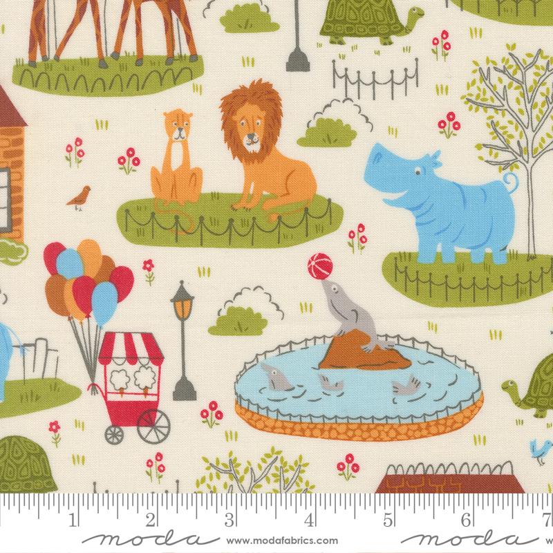 Animal Park Zoo Fun Dove - Quilt Fabric
