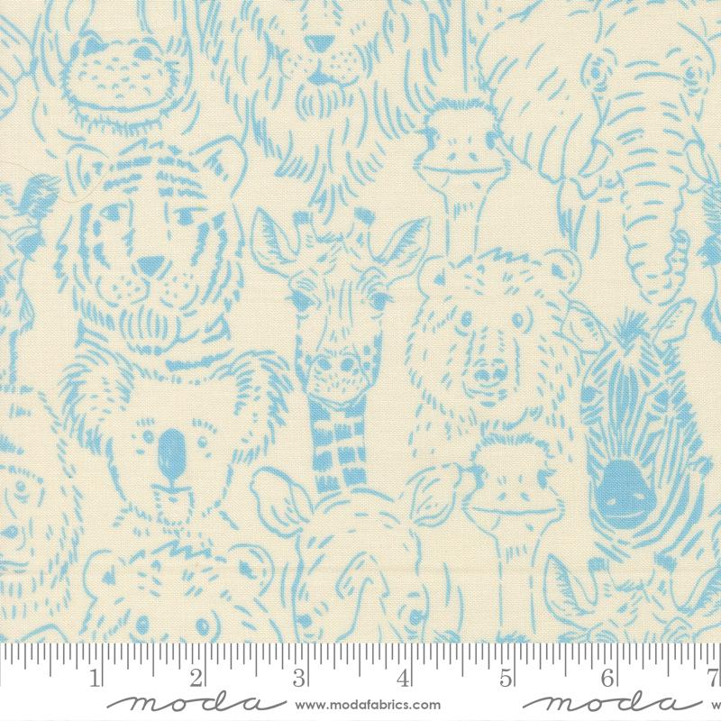 Animal Park Fun Animals Dove - Quilt Fabric