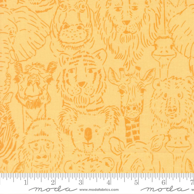 Animal Park Fun Animal Banana - Quilt Fabric