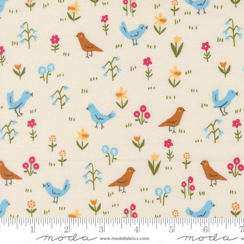 Animal Park Fun Birds Dove - Quilt Fabric