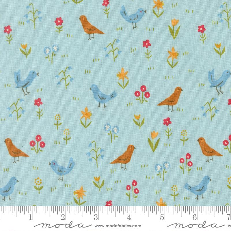Animal Park Fun Birds Water - Quilt Fabric