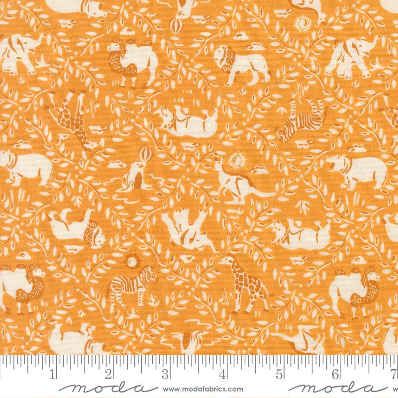 Animal Park Fun Vines Canary - Quilt Fabric