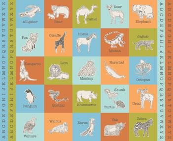 Animal Park Fun Multi - Quilt Panel