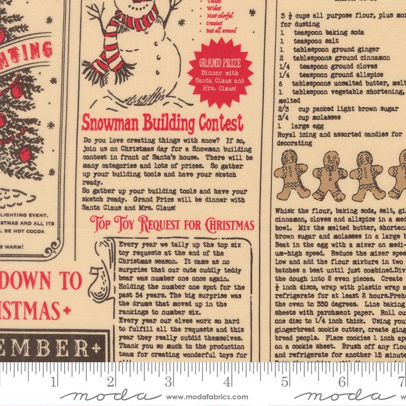 Holiday Cheer Print Natural Midnight - Quilt Fabric