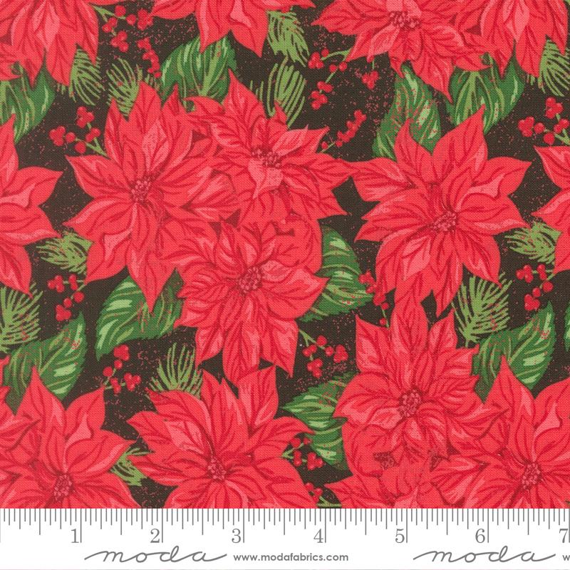 Holiday Cheer Poinsettia Midnight Poinsettia - Quilt Fabric