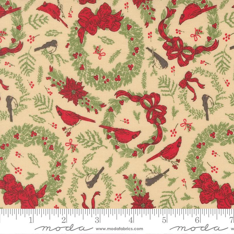 Holiday Cheer Wreath Natural - Quilt Fabric