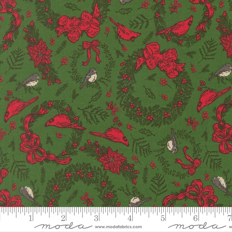 Holiday Cheer Wreath Evergreen - Quilt Fabric