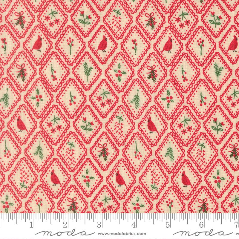 Holiday Cheer Diamond Poinsettia - Quilt Fabric