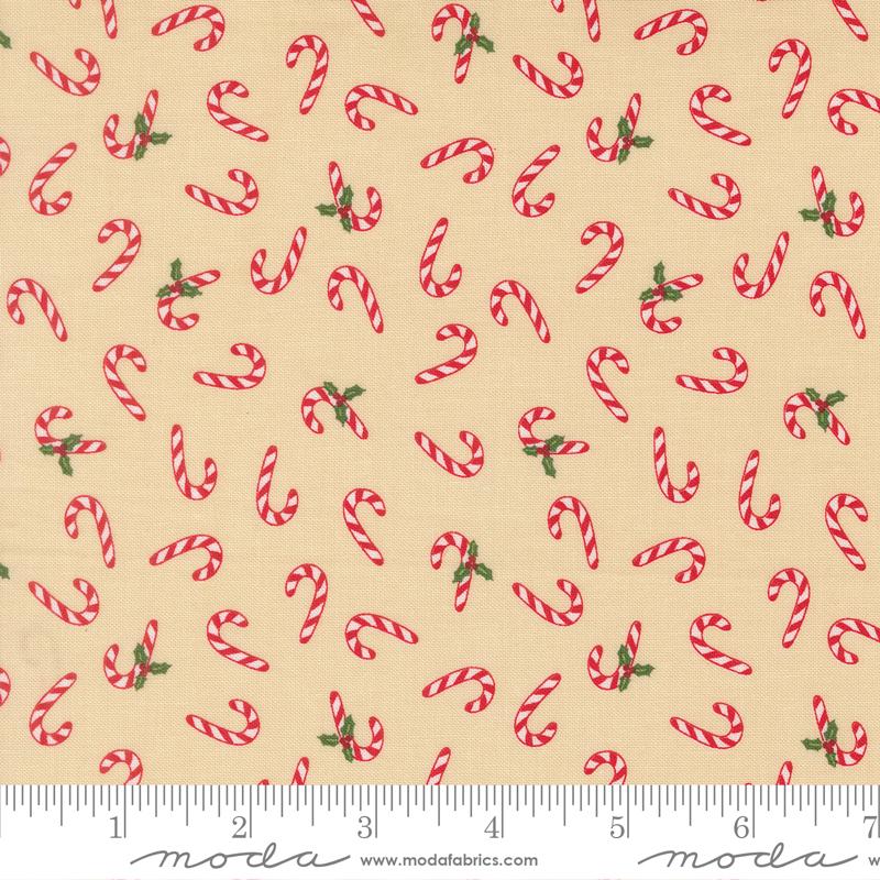 Holiday Cheer Candy Cane Natural - Quilt Fabric