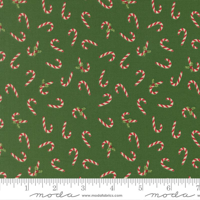 Holiday Cheer Candy Canes Evergreen - Quilt Fabric