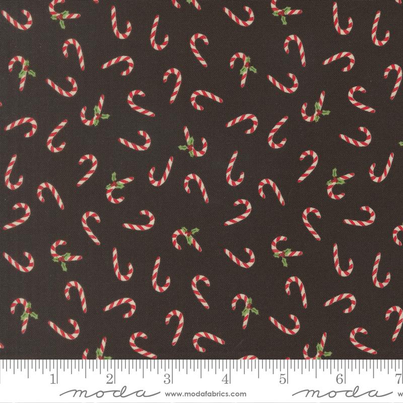 Holiday Cheer Candy Canes Midnight - Quilt Fabric