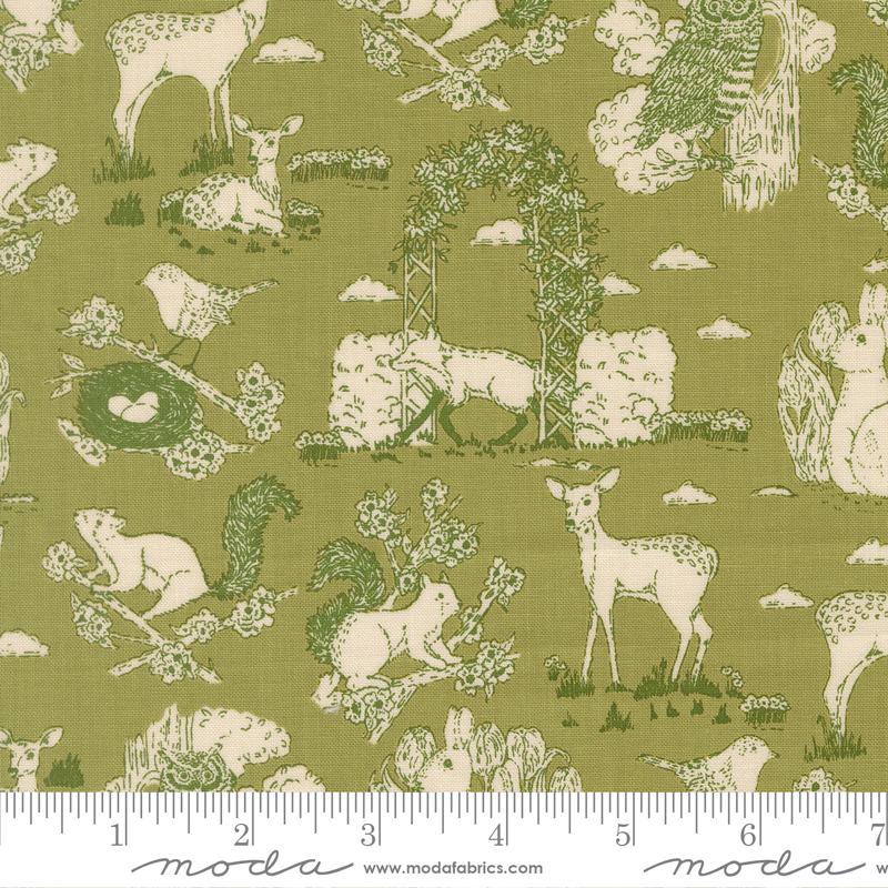 My Secret Garden Wildlife Grass - Quilt Fabric
