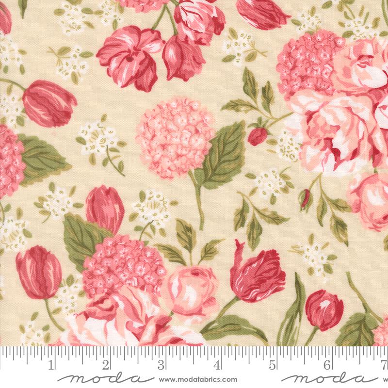 Je Taime Flower Lace - Quilt Fabric, zoomed in. Select this picture to zoom back out.