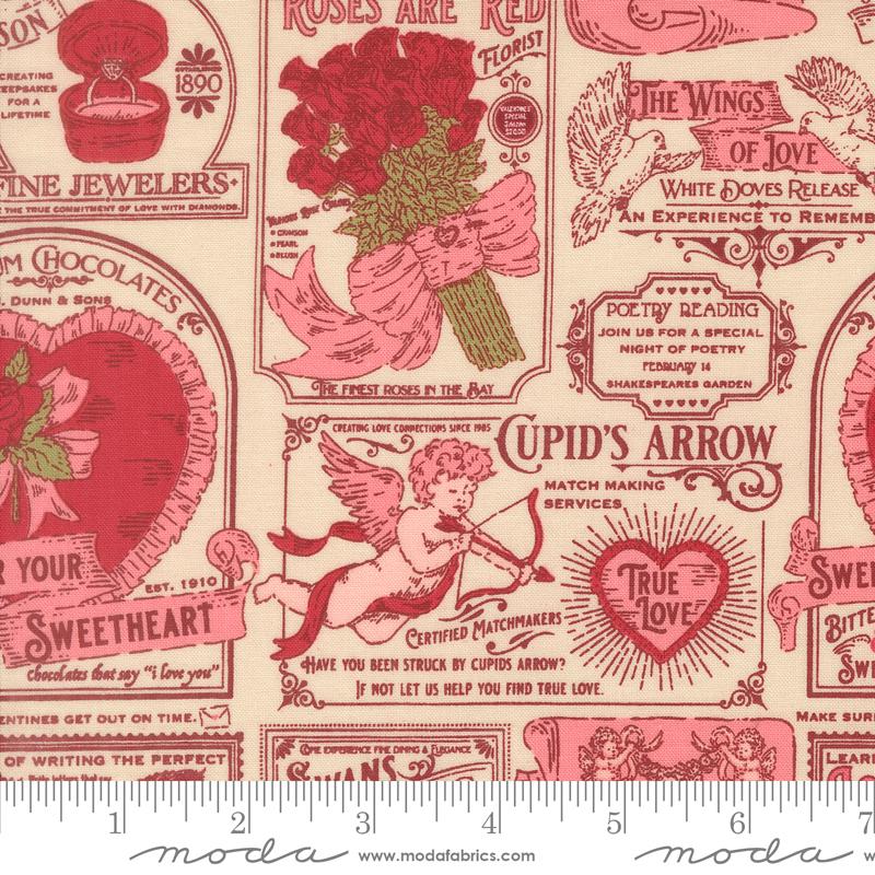 Je Taime Vintage Lace - Quilt Fabric, zoomed in. Select this picture to zoom back out.