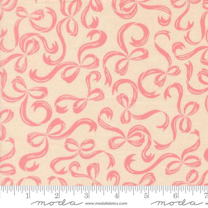 Je Taime Bows Lace - Quilt Fabric, zoomed in. Select this picture to zoom back out.