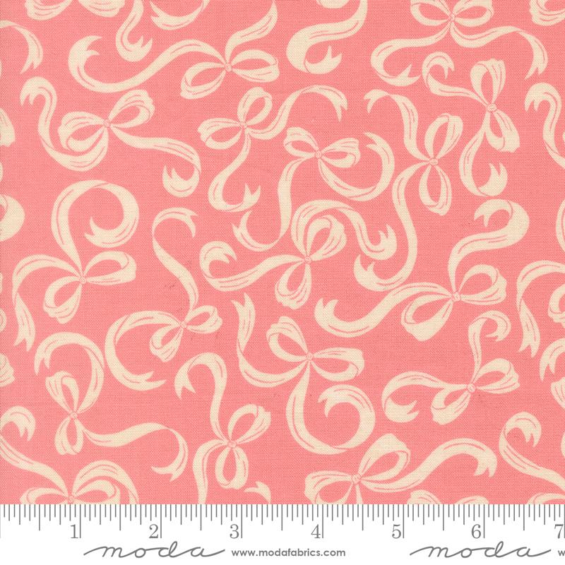 Je Taime Bows Blossom - Quilt Fabric, zoomed in. Select this picture to zoom back out.
